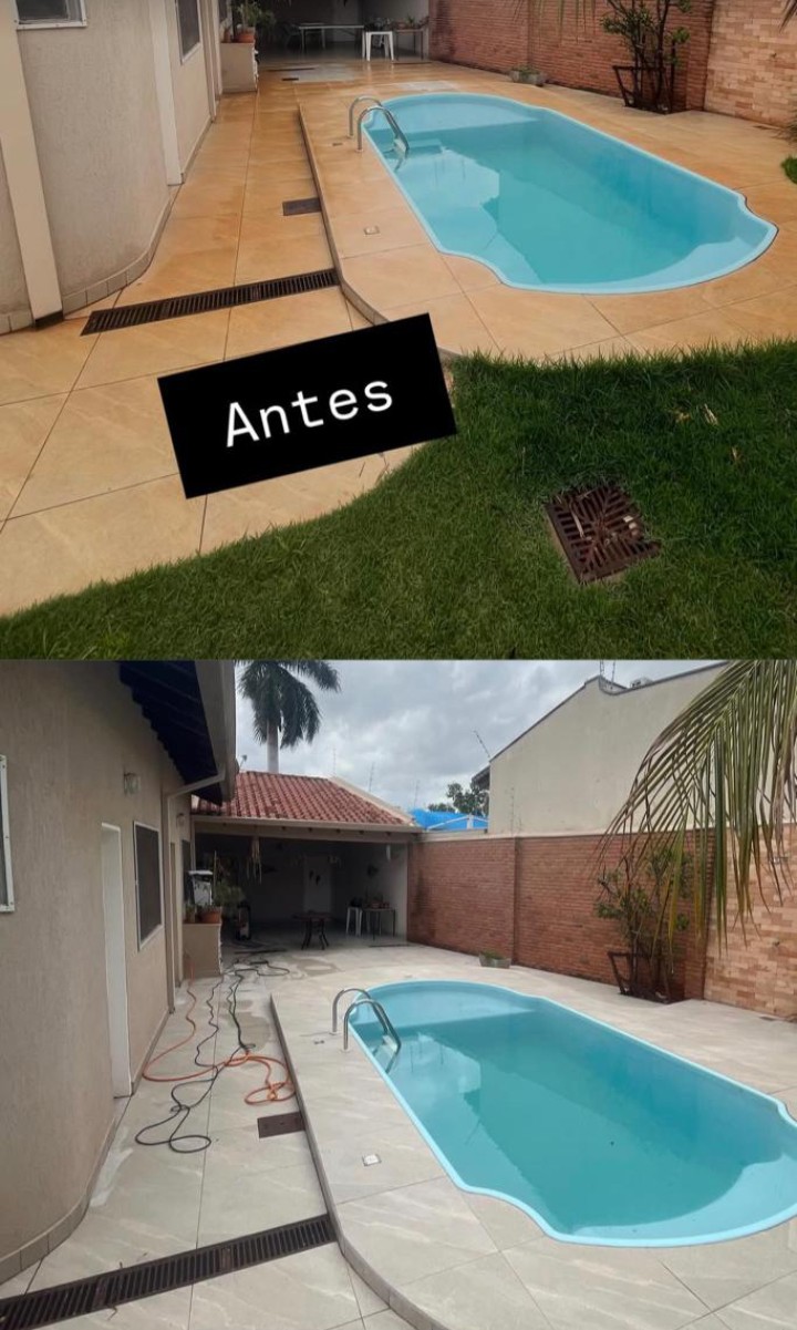 Antes e depois limpeza área externa